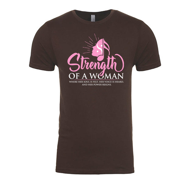 Strength Of A Woman Logo T-Shirt - Dark Chocolate
