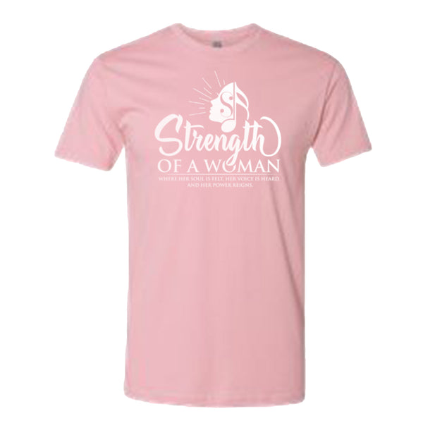 Strength Of A Woman Logo T-Shirt - Light Pink